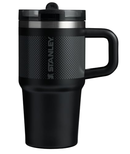 STANLEY Quencher ProTour Flip Straw Tumbler with Leakproof Lid 20 oz | Built-In Straw and Handle | Cup Holder Compatible for Travel | Insulated Stainless Steel Cup | BPA-Free | Black Fade