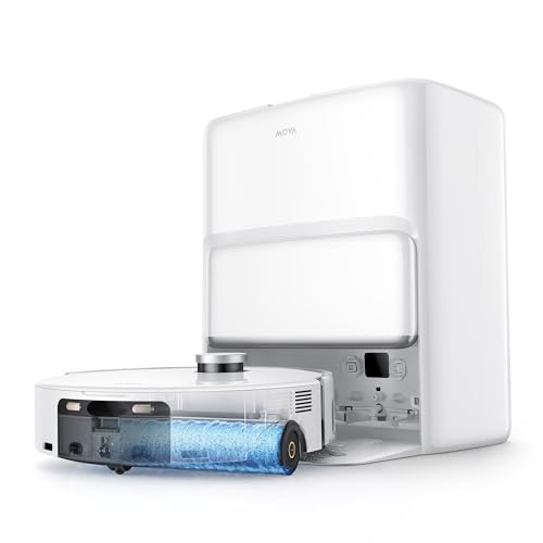 Mova Z60 Ultra Roller SA Robot Vacuum and Mop, 26,000Pa Suction, Warm Water Mopping & Extending Roller, All-in-One Hand-Free Station, Triple Anti-Tangle Mechanisms, Auto Carpet Shield, Voice Control