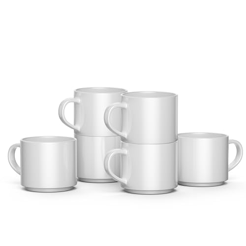 Cricut® Stackable Ceramic Mug Blank - 10 oz/300 ml (6 ct) - DIY Custom Mug - Works with Infusible Ink® Transfer Sheets, Pens, Markers & Sublimation