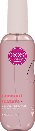 eos Cashmere Body Mist, Coconut Waters, Body Spray for Women, Hair Mist, Coconut Perfume, Moisturizing, Hyaluronic Acid, Glycerin, Vegan, Cruelty-free, 6 fl oz