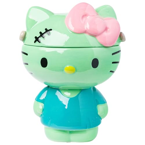 Silver Buffalo Sanrio Hello Kitty Frankenstein Sculpted Ceramic Cookie Jar, 7” x 5.75” x 9.75”