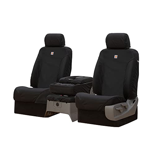 Covercraft Carhartt Super Dux SeatSaver Custom Seat Covers | SSC3479COBK | 1st Row 40/20/40 Bench Seat | Compatible with Select Chevrolet Silverado/GMC Sierra 1500/2500/3500 Models | Black