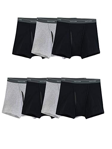 Fruit of the Loom Men's Coolzone Boxer Briefs (Assorted colors), Short Leg - 7 Pack - Black/Gray, X-Large (7SBL7AM)