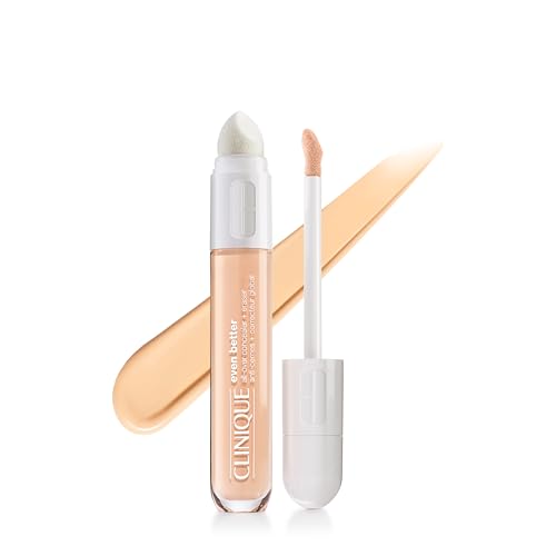 Clinique Even Better All-Over Full Coverage Concealer + Eraser Makeup For Dark Undereye Circles | With Hyaluronic Acid + Caffeine | Hydrating, Brightening + Depuffing, Linen, 0.2 Fl Oz