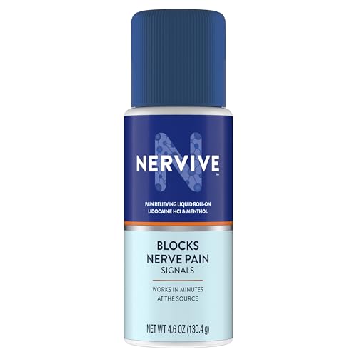 Nervive Pain Relieving Roll On, Lidocaine Roll On, Nervive Pain Relief, Lidocaine Topical, Foot Pain, Leg Pain, Hand Pain, Max Strength Formula, 4.6oz