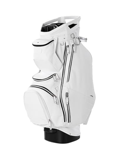Sun Mountain Men's Matchplay Lightweight Cart Golf Bag 14-Way Top - 11 Pockets, Single Strap System, Push-Electric-Riding Cart Compatible Compression Base, 2025 Model - White-Black-Silver