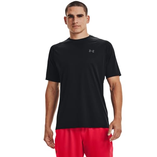 Under Armour Men's Velocity 2.0 Short Sleeve T Shirt, (001) Black / / Pitch Gray, Large