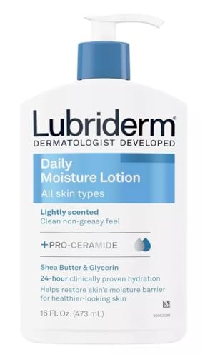 Lubriderm Daily Moisture Hydrating Body and Hand Lotion with Vitamin B5, Non-Greasy, 16 fl Oz, Package may vary