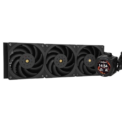 Thermalright CORE Vision 360 Black CPU AIO Cooler,IPS LCD Screen with 480 * 480 Resolution,for AM5&Intel 1700/1851,High-Performance 360 Specs Water-Cooled Radiator with 2.1in Removable Display