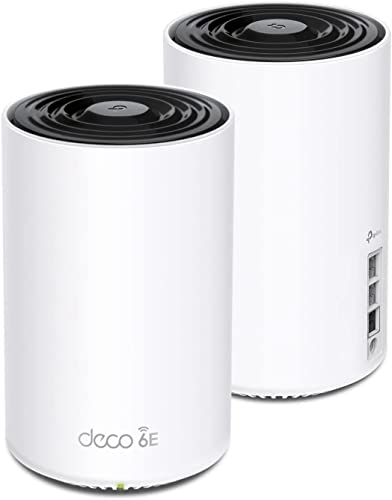 TP-Link Deco XE75 Pro AXE5400 Tri-Band WiFi 6E Mesh System - 2.5G WAN/LAN Port, Covers up to 5500 Sq.Ft, Replaces WiFi Router and Extender, AI-Driven Mesh, New 6GHz Band, 2-Pack