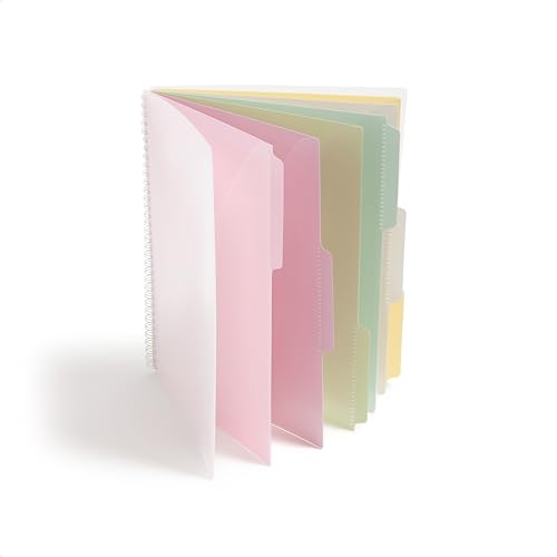 Smead Poly Project Organizer, 6 Tabs, 12 Pockets, Letter Size, Pastel (89208) (Pack of 1)