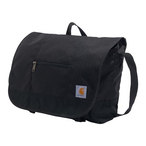 Carhartt Ripstop Messenger Bag, Durable Water-Resistant Messenger Work Bag, Ripstop Messenger Bag (Black)