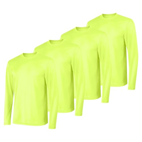 Hanes Men's Sport Quick-Dry Long Sleeve T-Shirt 4-Pack, Moisture-Wicking, Sun Protection Performance Shirts