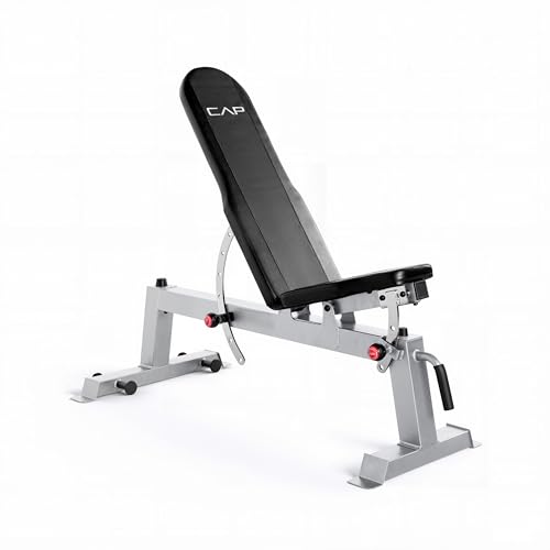CAP Barbell Deluxe Utility Weight Bench, Silver, Round Backpad