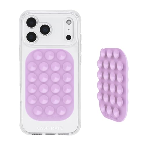 Case-Mate Double-Sided Suction Cup Phone Mount - Anti-Slip Sticky Phone Grip/Holder - Content Creator Essentials Compatible w/iPhone, Android & Cases - Detachable Accessories w/No Residue - Lavender