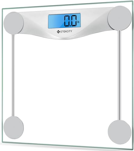 Etekcity Digital Body Weight Bathroom Scale, Large Blue LCD Backlight Display, High Precision Measurements,6mm Tempered Glass, 400 Pounds