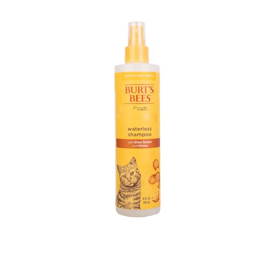 Burt's Bees for Pets Waterless Cat Shampoo Spray, No-Rinse Cat Dry Shampoo with Shea Butter & Honey for Gentle Cleaning Between Baths, pH Balanced, No Harsh Detergents, 10 Fl Oz
