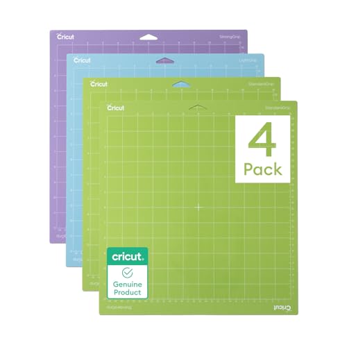 Cricut Cutting Mat Variety Pack (4 Count, 12in x 12in) - for Explore & Maker Machines - Includes 2 StandardGrip, 1 LightGrip, 1 StrongGrip
