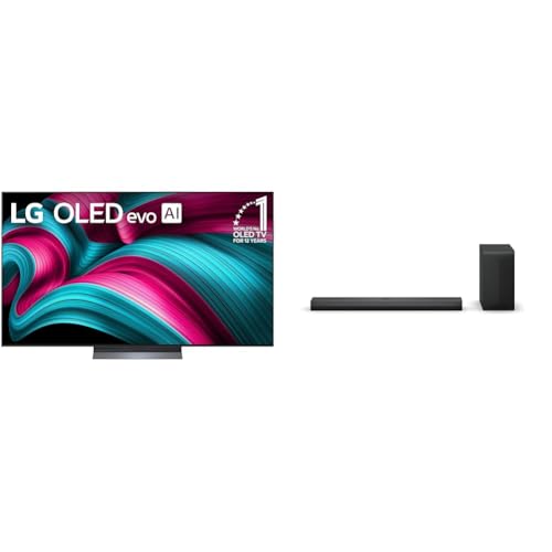 LG 65" OLED evo C5 Series 4K Smart TV Bundle S70TY 3.1.1-Channel Soundbar, Dolby Atmos, Wow Orchestra, Rear Speaker Ready, Wireless Subwoofer