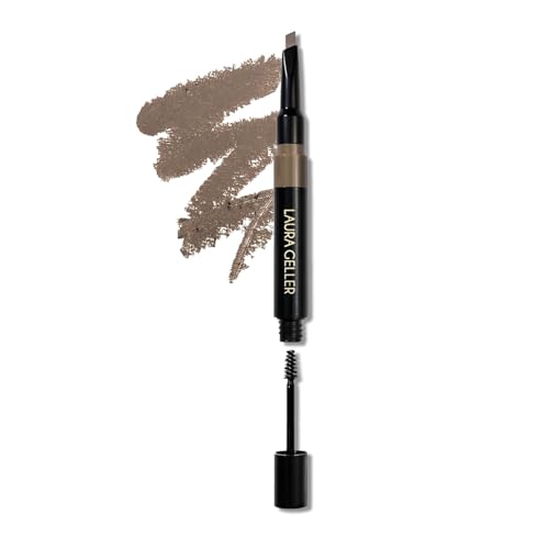 LAURA GELLER NEW YORK Sculpt-n-Stay 2-in-1 Waterproof Eyebrow Pencil & Brow Gel – Taupe – Fills Sparse Brows, Defines & Sets – Smudge-Proof, Long-Lasting, Natural Finish
