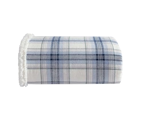 Eddie Bauer - Blanket, Super Soft Reversible Sherpa & Brushed Fleece Bedding, Throw Blankets for Couch, Ideal for Lounging (Edgewood Plaid Blue)