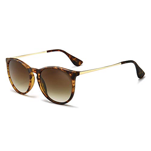 SUNGAIT Premium Vintage Round Sunglasses for Women Men Classic Retro Trendy Style (Polarized Brown Gradient Lens/Amber Frame(Matte Finish)) 1567PG HPKC