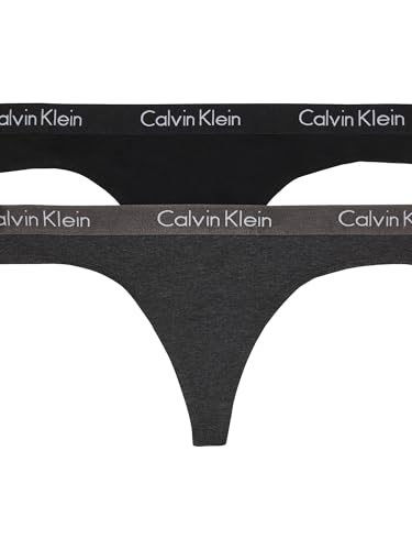 Calvin Klein Motive Cotton Multipack Thong Panty Charcoal Heather/Black