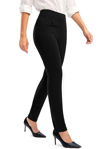 Rammus Womens Stretch Dress Pants for Work with 5 Pockets Black 27 M