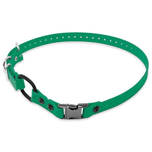 Educator 3/4-Inch Dog Training Collar Strap–ONLY Fits ME-300, ET-300/400, EZ-900, PE-900 & PG-300 Receivers – NOT Compatible with FE-580, ET-800 or UL-1200–Quick Snap Biothane Bungee Collar, Green