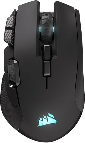 Corsair IRONCLAW Wireless SE Gaming Mouse – 26,000 DPI, Ergonomic Design for Larger Hands, 10 Programmable Buttons, for MOBA, FPS, MMO – Black