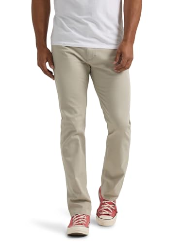 Lee Men's Extreme Motion Slim Straight Jean Stone (Twill) 32W x 34L