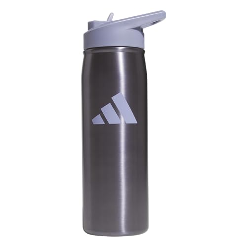 adidas Stainless Steel Metal Water Bottle 20 oz (600 mL) Straw Lid