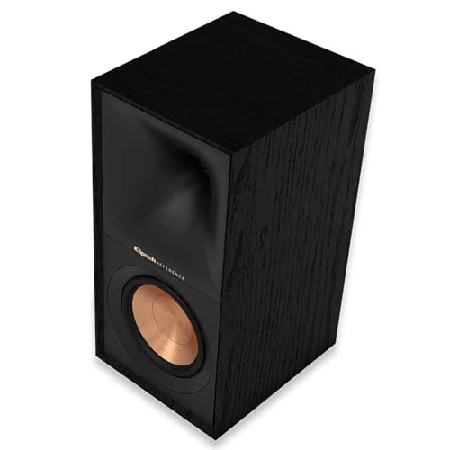 Klipsch Reference Next-Generation R-50M Horn-Loaded Bookshelf Speakers with 5.25” Spun-Copper Woofers for Best-in-Class Home Theater Sound in Black