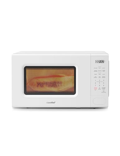 COMFEE CMO-C20M1WH Retro Microwave with 11 power levels, Fast Multi-stage Cooking, Turntable Reset Function Kitchen Timer, Speedy Cooking， Weight/Time Defrost, Memory function, Children Lock, 700W