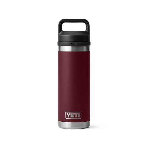 YETI Rambler 18 oz Bottle, Leakproof, Vacuum Insulated, Stainless Steel with Chug Cap, Wild Vine Red