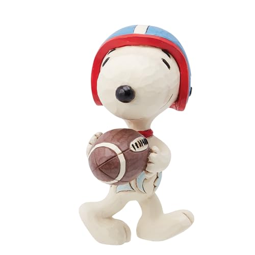 Enesco Peanuts by Jim Shore Snoopy Holding Football Miniature Figurine, 3.25 Inch, Multicolor