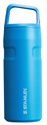 Stanley IceFlow Cap and Carry Water Bottle 16 oz | Wide Mouth Twist Lid | Lightweight and Leakproof for Travel and Sports | Insulated Stainless Steel | BPA-Free | Azure