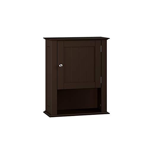 RiverRidge Ashland Bathroom Cabinet Espresso Single Door Compact Wall Mount Storage Medicine Cabinet for Bathroom