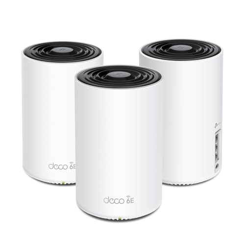 TP-Link Deco XE75 AXE5400 Tri-Band WiFi 6E Mesh System - Wi-Fi up to 7200 Sq.Ft, Engadget Rated Best Mesh for Most People, Replaces WiFi Router and Extender, AI-Driven Mesh New 6GHz Band, 3-Pack
