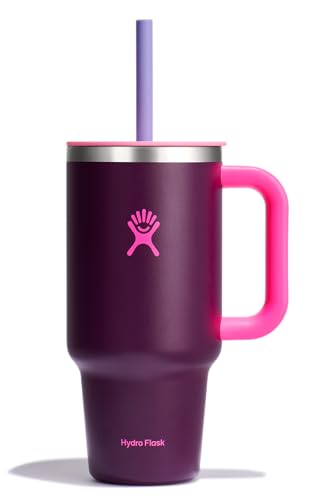 Hydro Flask 32 Oz Travel Tumbler with Handle, Lid and Straw - Insulated Stainless Steel in 32 Oz Sugarplum