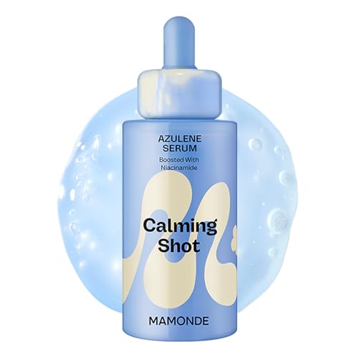 MAMONDE Calming Shot Blue Chamomile Azulene Serum | Cooling, Soothing Korean Skincare Serum with Niacinamide | Calm Visible Redness | Best for Oily/Combo Skin | Suitable for All Skin Types