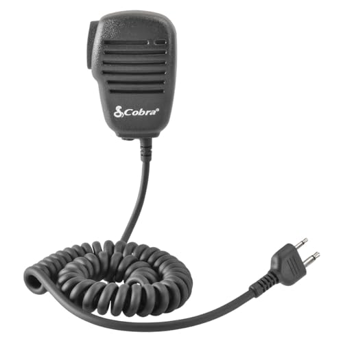 Cobra Premium Dynamic Replacement CB Microphone with Push-to-Talk (Black) – 2 Pin Lapel Speaker Mic Compatible with HH50WXST and HHRT50 CB Radio Models (PMR-SM)