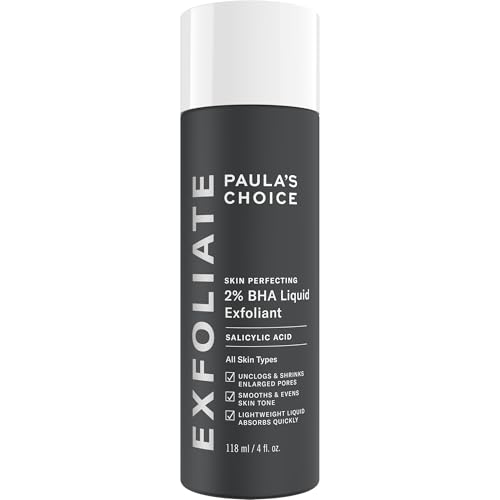 Paulas Choice--SKIN PERFECTING 2% BHA Liquid Salicylic Acid Exfoliant--Facial Exfoliant for Blackheads, Enlarged Pores, Wrinkles & Fine Lines, 4 oz Bottle
