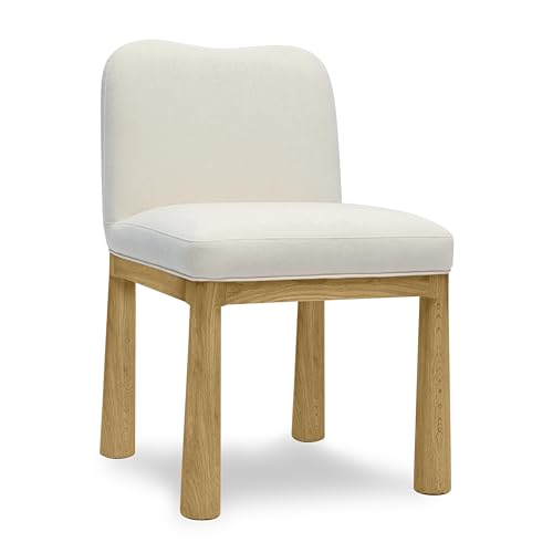 Tov Furniture Tiara Cream Velvet Oak Dining Chair