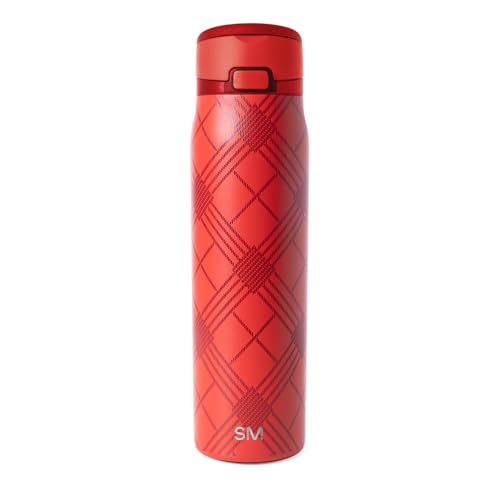 Simple Modern Mesa Loop | Christmas Water Bottle with Straw | 30oz Cup Holder Friendly Insulated Stainless Steel Bottles for Travel, School | Holiday Gifts for Women Men Her Him | Holiday Flannel