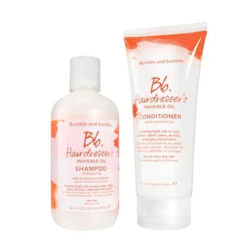 Bumble and bumble. Hairdresser's Invisible Oil Hydrating Shampoo + Conditioner Full Size Set | Hydrating Anti Frizz Color Safe | For All Curly, Wavy, Straight Hair | Coconut Grapeseed + Argan Oil