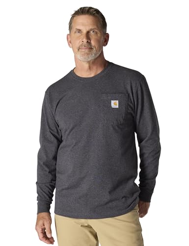 Carhartt Men's Dearborn Loose LS T-Shirt, Carbon Heather, Medium