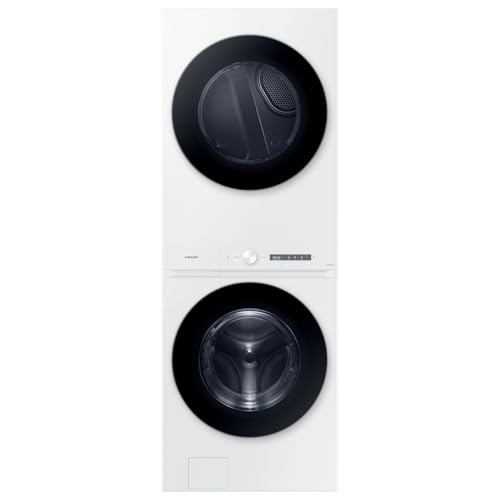 Samsung Bespoke AI Laundry Hub™ Large Capacity 4.6 cu. ft. Single Unit Washer with Steam Wash and 7.6 cu. ft. Gas Dryer in White, WH46DBH100GWA3