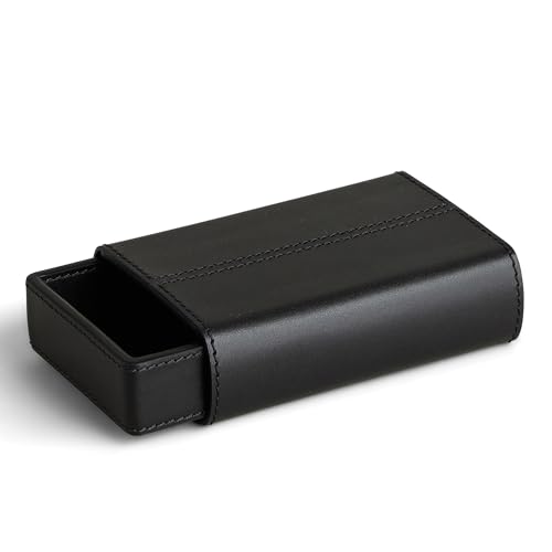 Preston Lane Mayfair Handmade Leather Matchstriker – Decorative Matchbox Holder with Built-In Striker, Stylish Coffee Table & Mantle Accent, Ink