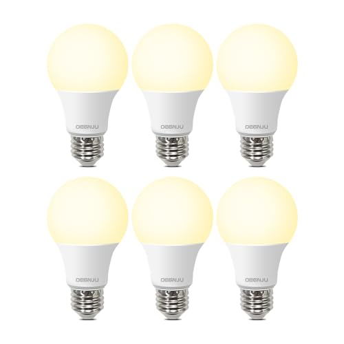 DEGNJU LED Light Bulbs 60W Equivalent, A19 Light Bulb Soft White 2700K 800LM 8 Watt, Non-Dimmable Standard Light Bulbs E26 Medium Base, 6 Pack